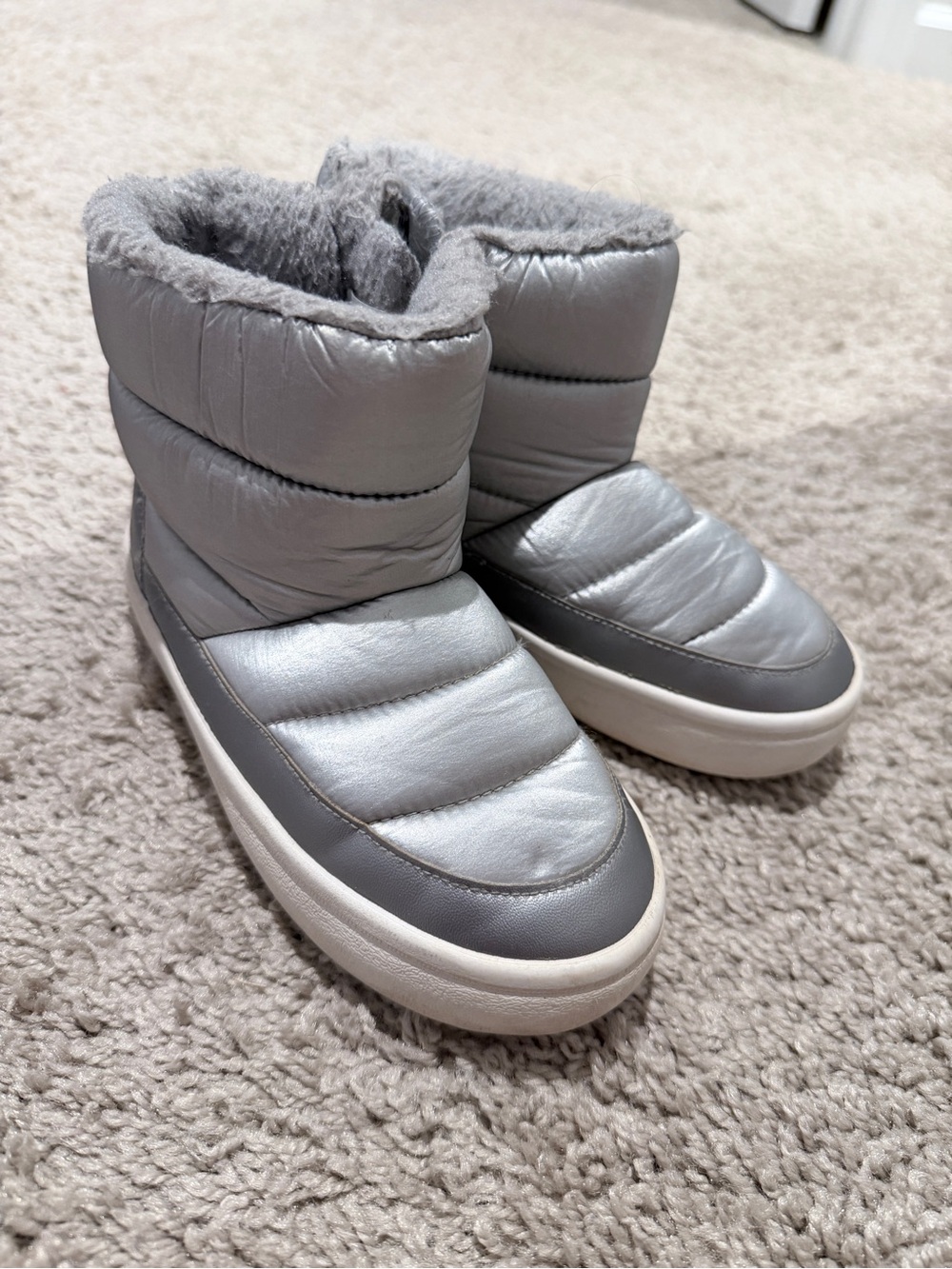 H&M Silver/Grey Puffer Kids Winter Boots